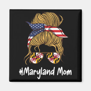 Mama Patriotic American Flag Mütter Tag Retro Woma Magnet