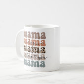 Mama Pattern Moderne Mama Kinder nennen Muttertag Kaffeetasse (Vorderseite Links)