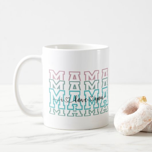 Mama Pattern Moderne Mama Kinder nennen Muttertag Kaffeetasse (Mit Donut)