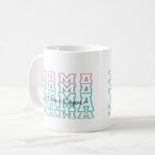 Mama Pattern Moderne Mama Kinder nennen Muttertag Kaffeetasse (Vorderseite Links)