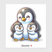 Mama Penguin und ihre Kinder Aufkleber (Blatt)