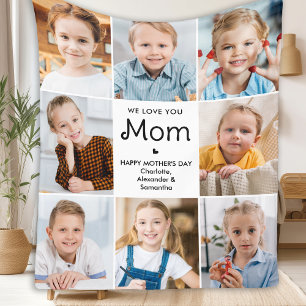 MAMA Personalisiert 11 Foto Collage Muttertag Fleecedecke
