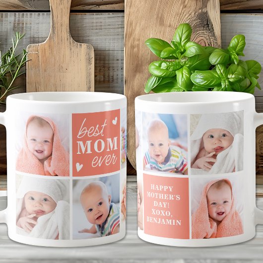 MAMA Personalisiert 8 Foto Collage Niedlich Mutter Kaffeetasse