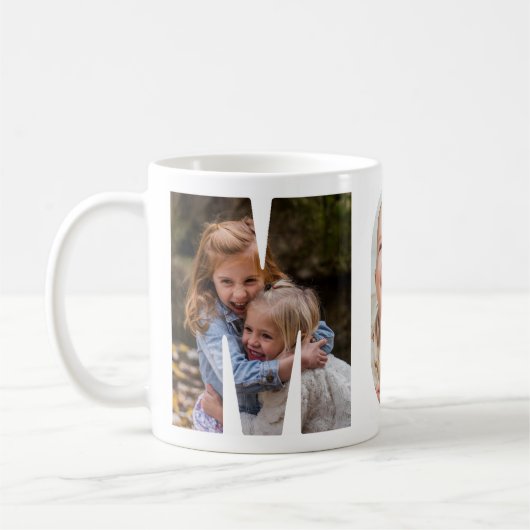 MAMA Personalisiert Drei Fotos Tasse (Links)