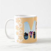 Mama Personalisiert Orange 3 Foto Kaffeetasse (Links)