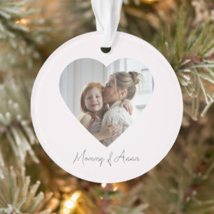 Mama personalisierter Name & Foto-Acrylschnitzerei Ornament