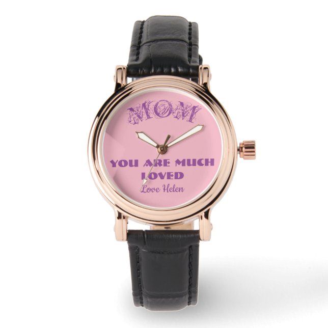 Mama Personalisierter Name Niedlich Geschenk für M Armbanduhr (Vorderseite)