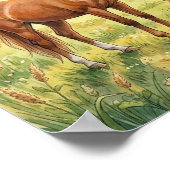 Mama-Pferd und Fohlen-Kinderzimmer Poster (Ecke)