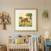 Mama-Pferd und Fohlen-Kinderzimmer Poster
