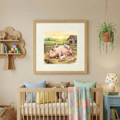 Mama Pig und Ferkel Kinderzimmer Poster