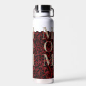 Mama Pilates Yoga dunkelrote Blume Trinkflasche (Rückseite)