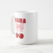 Mama Pink Bow und Red Cherries, Coquette-Stil Kaffeetasse (Vorderseite Links)