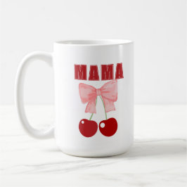 Mama Pink Bow und Red Cherries, Coquette-Stil Kaffeetasse