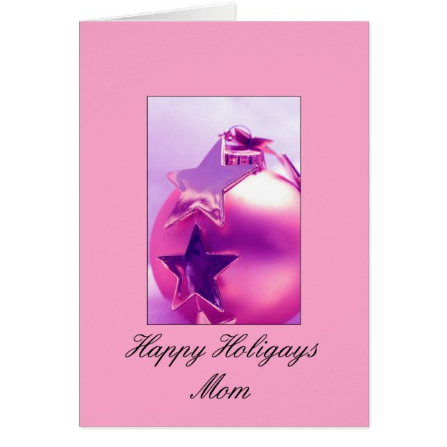 Mama - Pink Happy Holigays Card (Lesbische X-mas) (Vorne)