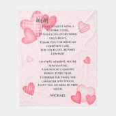 Mama Pink Hearts Personalisiert Fleece Blanket (Vorderseite)