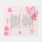 Mama Pink Hearts Personalisiert Fleece Blanket (Vorderseite (Horizontal))