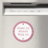 Mama pink mit Blume und Zuhause zitiert Magnet (In Situ (Geschirrspüler))