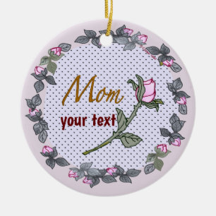 Mama Pink Rosenknospe Keramik Ornament