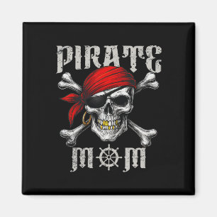 Mama-Piratenflagge-Flag und Schädelknochen H Magnet