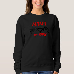 Mama-Pit-Crew-Rennstrecke-Doppelflagge-Autorennen- Sweatshirt