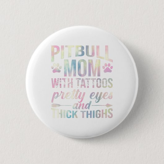 Mama Pitbull mit Hübschen Augen von Tattoos Button (Vorderseite)