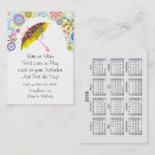 Mama Play Datum Umbrella 2019 Kalender Telefonnummerkarte (Vorne/Hinten)