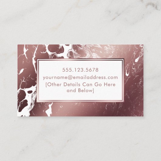 Mama Playdate Karte im Rosen-Gold und im weißen (Rückseite)