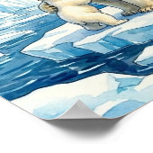 Mama Polar Bear and Cub Nursery Poster (Ecke)