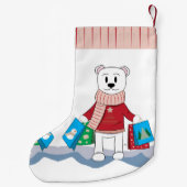 Mama-polarer Bär mit Einkaufstaschen-Strumpf Kleiner Weihnachtsstrumpf (Rückseite)