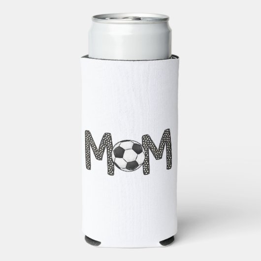 Mama Polka Dot Soccer Ball Selters Dosenkühler (Seltzer Rückseite)