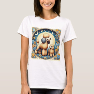 Mama Poodle mit Welpe T-Shirt