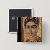 Mama-Porträt einer Frau, von Fayum, Romano-Egyp Button (Vorne & Hinten)