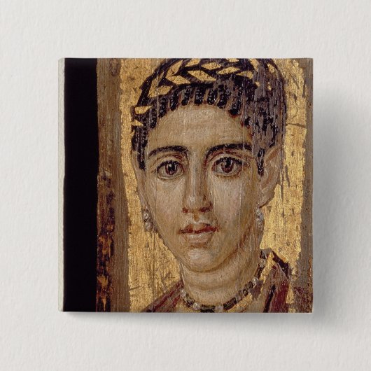 Mama-Porträt einer Frau, von Fayum, Romano-Egyp Button (Vorderseite)