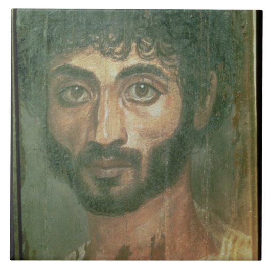 Mama-Porträt eines Mannes, von Fayum, Fliese (Vorderseite)