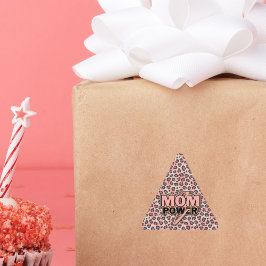 Mama Power Rosa Leopard Dreieckiger Aufkleber