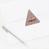 Mama Power Rosa Leopard Dreieckiger Aufkleber