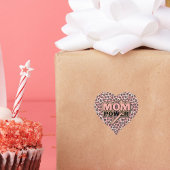 Mama Power Rosa Leopard Herz-Aufkleber