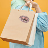 Mama Power Rosa Leopard Ovaler Aufkleber