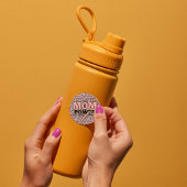 Mama Power Rosa Leopard Quadratischer Aufkleber