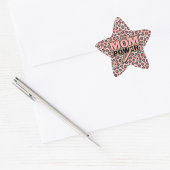 Mama Power Rosa Leopard Stern-Aufkleber