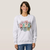 Mama Pullover Retro Mama Floral Sweatshirt (Vorne ganz)