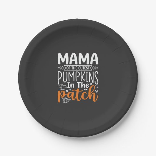 Mama Pumpkins Patch Halloween-Design_1 Pappteller (Vorderseite)