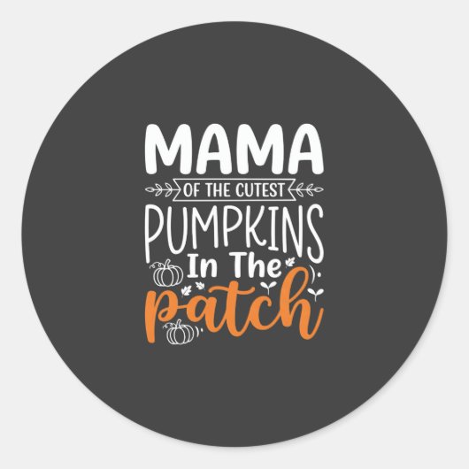 Mama Pumpkins Patch Halloween Design_1 Runder Aufkleber (Vorderseite)