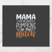 Mama Pumpkins Patch Halloween Design_1 Schaumweinetikett (Einzelnes Label)