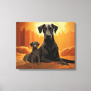 "Mama & Pup Great Dane" Leinwanddruck