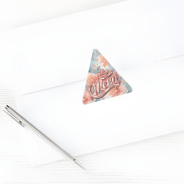 Mama Queen Floral Dreieckiger Aufkleber