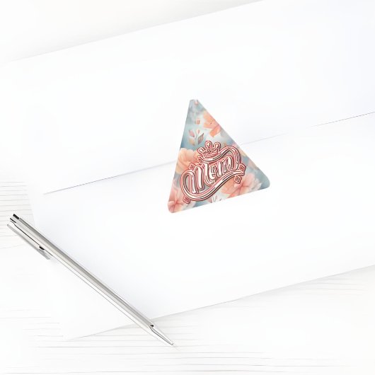 Mama Queen Floral Dreieckiger Aufkleber