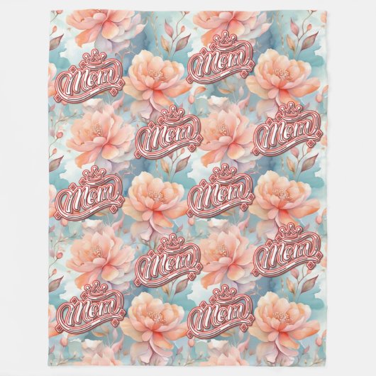 Mama Queen Floral Fleecedecke (Vorderseite)