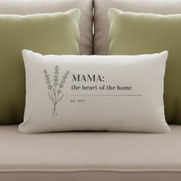 Mama Quote Heart of the Home Minimalist Lendenkissen