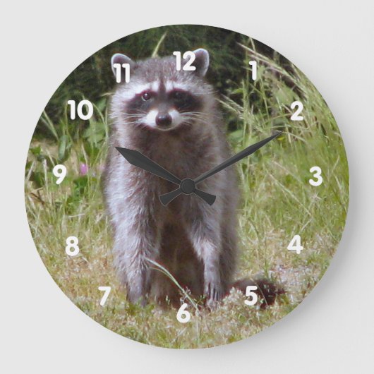 Mama Raccoon Große Wanduhr (Vorderseite)